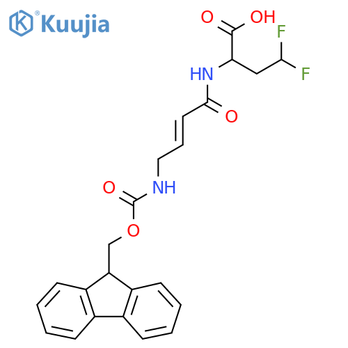 2-4-({(9H-fluoren-9-yl)methoxycarbonyl}amino)but-2-enamido-4,4-difluorobutanoic acid structure