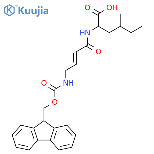 2-4-({(9H-fluoren-9-yl)methoxycarbonyl}amino)but-2-enamido-4-methylhexanoic acid structure
