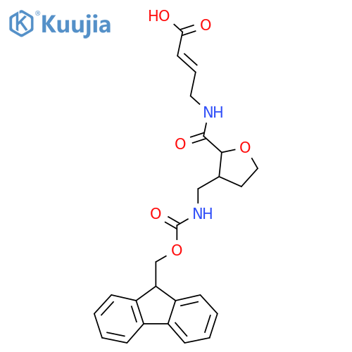 4-({3-({(9H-fluoren-9-yl)methoxycarbonyl}amino)methyloxolan-2-yl}formamido)but-2-enoic acid structure