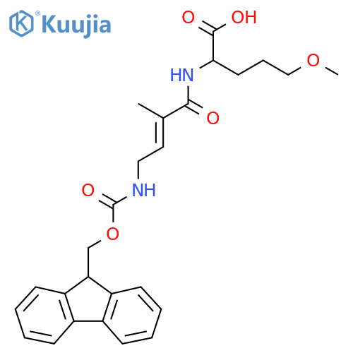 2-4-({(9H-fluoren-9-yl)methoxycarbonyl}amino)-2-methylbut-2-enamido-5-methoxypentanoic acid structure
