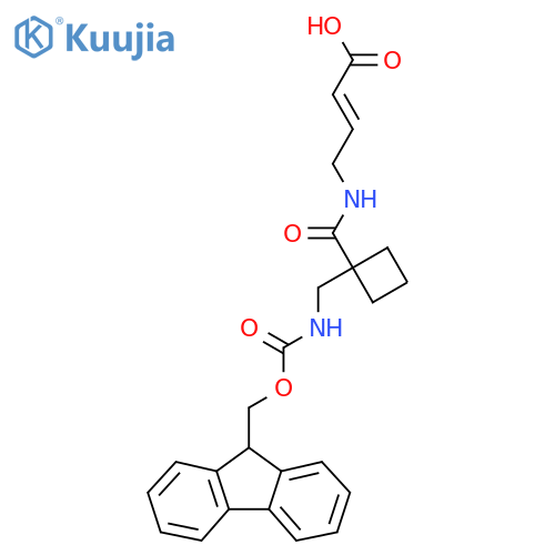4-({1-({(9H-fluoren-9-yl)methoxycarbonyl}amino)methylcyclobutyl}formamido)but-2-enoic acid structure