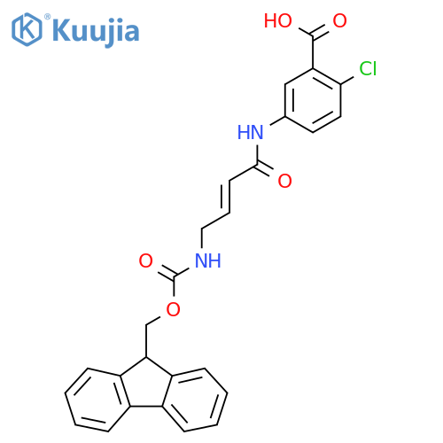 2-chloro-5-4-({(9H-fluoren-9-yl)methoxycarbonyl}amino)but-2-enamidobenzoic acid structure