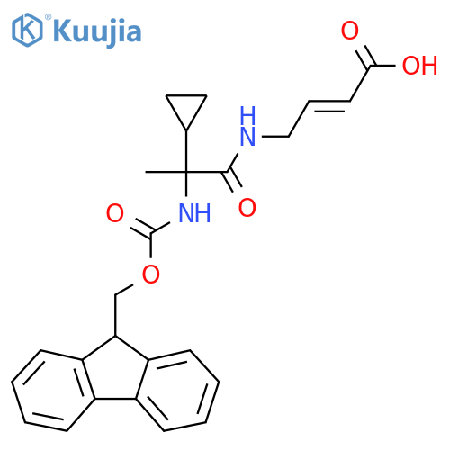 4-2-cyclopropyl-2-({(9H-fluoren-9-yl)methoxycarbonyl}amino)propanamidobut-2-enoic acid structure