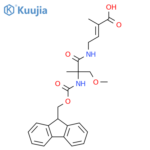 4-2-({(9H-fluoren-9-yl)methoxycarbonyl}amino)-2-(methoxymethyl)propanamido-2-methylbut-2-enoic acid structure