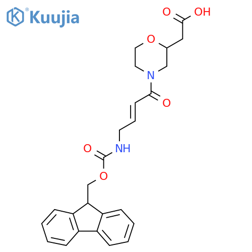 2-{4-4-({(9H-fluoren-9-yl)methoxycarbonyl}amino)but-2-enoylmorpholin-2-yl}acetic acid structure