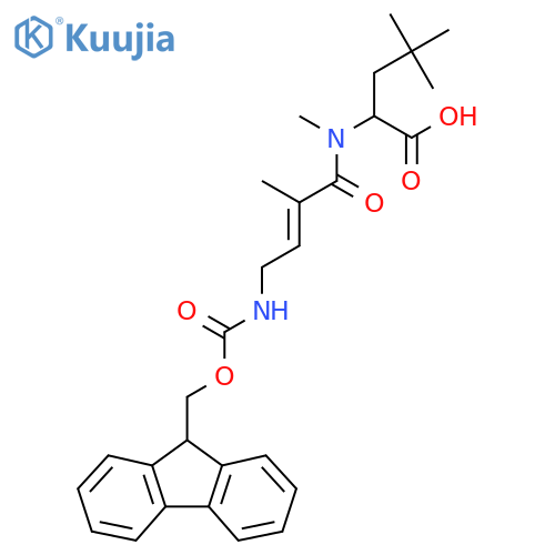 2-4-({(9H-fluoren-9-yl)methoxycarbonyl}amino)-N,2-dimethylbut-2-enamido-4,4-dimethylpentanoic acid structure
