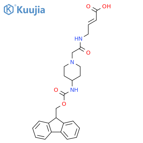 4-{2-4-({(9H-fluoren-9-yl)methoxycarbonyl}amino)piperidin-1-ylacetamido}but-2-enoic acid structure