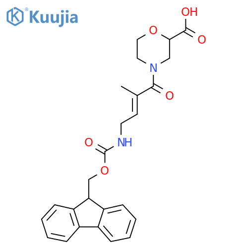 4-4-({(9H-fluoren-9-yl)methoxycarbonyl}amino)-2-methylbut-2-enoylmorpholine-2-carboxylic acid structure