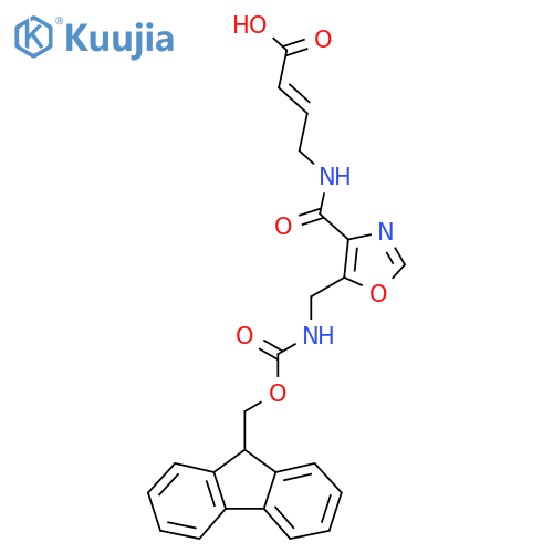 4-({5-({(9H-fluoren-9-yl)methoxycarbonyl}amino)methyl-1,3-oxazol-4-yl}formamido)but-2-enoic acid structure