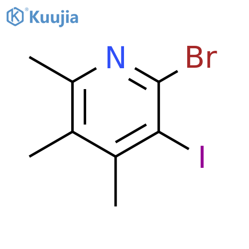 2-bromo-3-iodo-4,5,6-trimethylpyridine structure