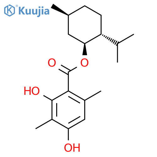 (1S,2R,5S)-5-methyl-2-(propan-2-yl)cyclohexyl 2,4-dihydroxy-3,6-dimethylbenzoate structure