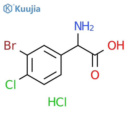 2-amino-2-(3-bromo-4-chlorophenyl)acetic acid hydrochloride structure