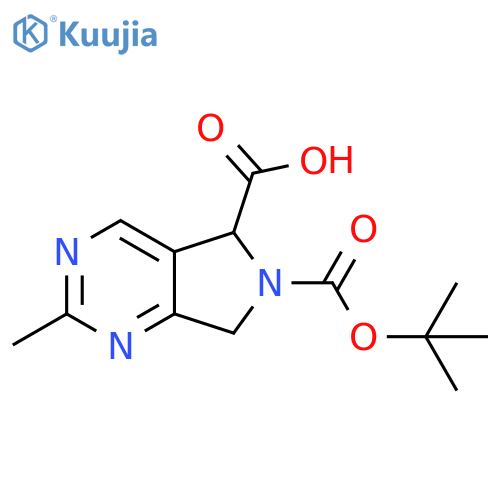 6-(tert-butoxy)carbonyl-2-methyl-5H,6H,7H-pyrrolo3,4-dpyrimidine-5-carboxylic acid structure