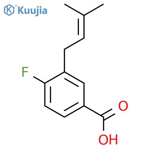 4-fluoro-3-(3-methylbut-2-en-1-yl)benzoic acid structure