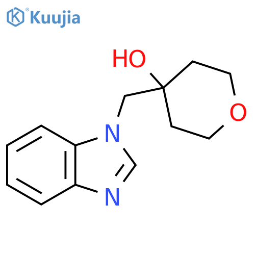 4-[(1H-1,3-benzodiazol-1-yl)methyl]oxan-4-ol structure