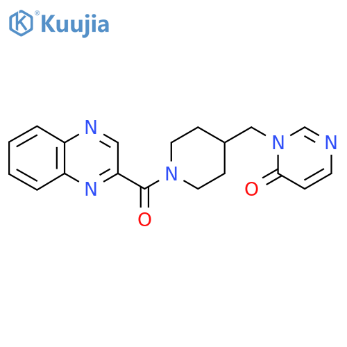 3-{1-(quinoxaline-2-carbonyl)piperidin-4-ylmethyl}-3,4-dihydropyrimidin-4-one structure