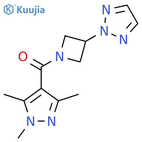 2-[1-(1,3,5-trimethyl-1H-pyrazole-4-carbonyl)azetidin-3-yl]-2H-1,2,3-triazole structure