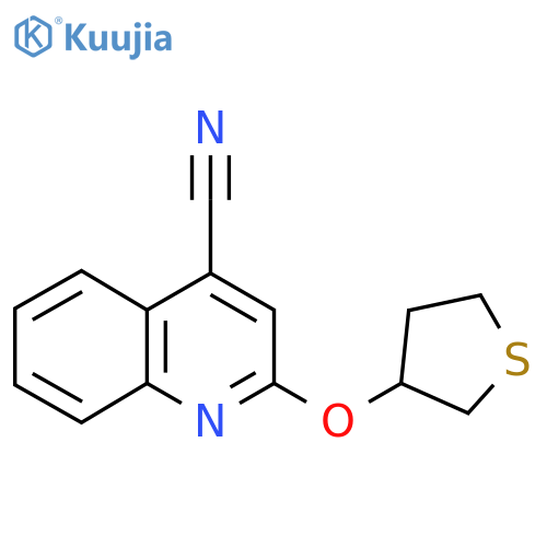 2-(Thiolan-3-yloxy)quinoline-4-carbonitrile structure