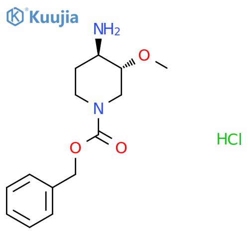 benzyl trans-4-amino-3-methoxy-piperidine-1-carboxylate;hydrochloride structure