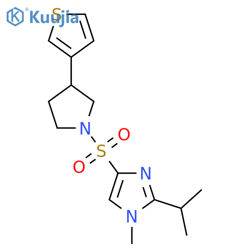 1-methyl-2-(propan-2-yl)-4-{[3-(thiophen-3-yl)pyrrolidin-1-yl]sulfonyl}-1H-imidazole structure