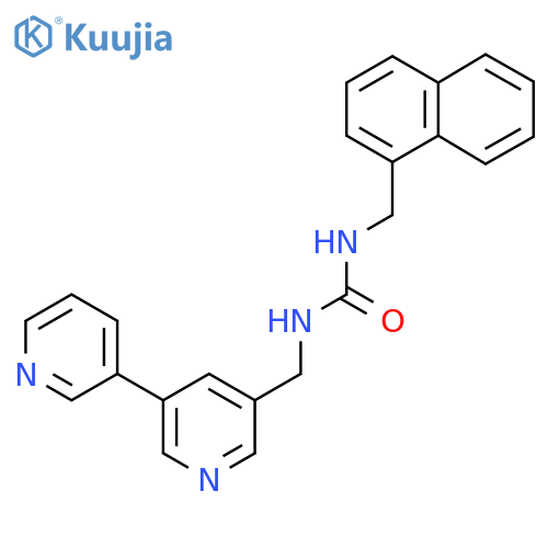 3-({[3,3'-bipyridine]-5-yl}methyl)-1-[(naphthalen-1-yl)methyl]urea structure