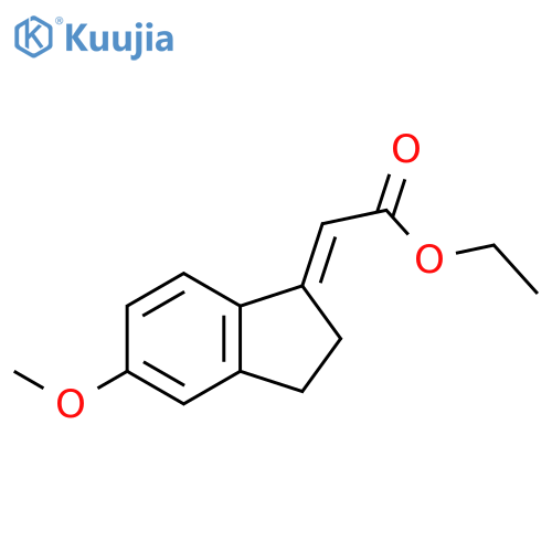 ethyl 2-(1E)-5-methoxy-2,3-dihydro-1H-inden-1-ylideneacetate structure