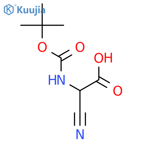 2-{(tert-butoxy)carbonylamino}-2-cyanoacetic acid structure