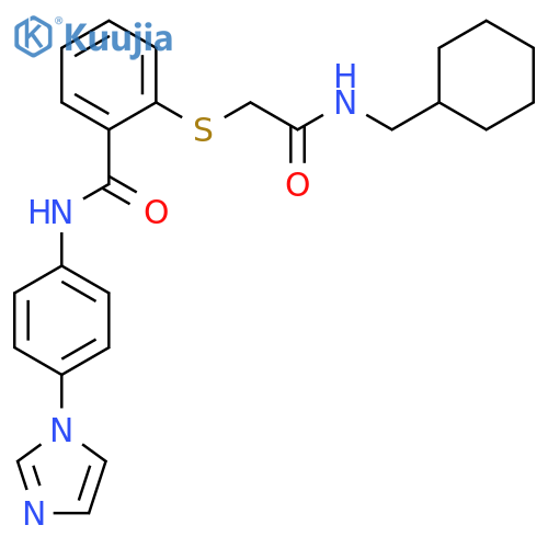2-({[(cyclohexylmethyl)carbamoyl]methyl}sulfanyl)-N-[4-(1H-imidazol-1-yl)phenyl]benzamide structure