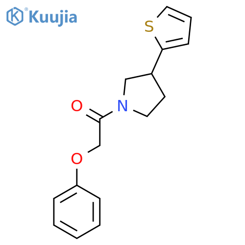 2-phenoxy-1-[3-(thiophen-2-yl)pyrrolidin-1-yl]ethan-1-one structure