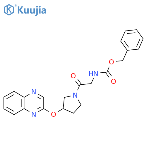 Benzyl (2-oxo-2-(3-(quinoxalin-2-yloxy)pyrrolidin-1-yl)ethyl)carbamate structure