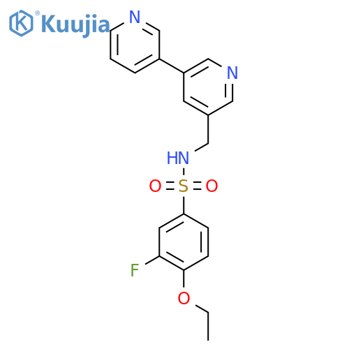 N-({[3,3'-bipyridine]-5-yl}methyl)-4-ethoxy-3-fluorobenzene-1-sulfonamide structure