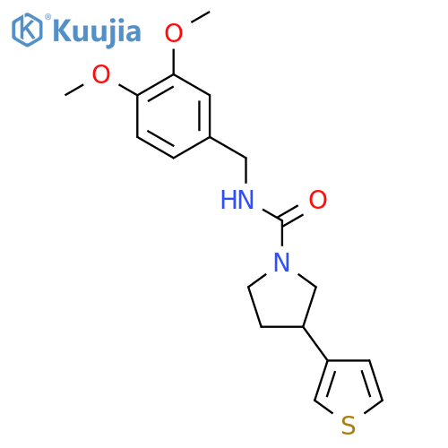 N-(3,4-dimethoxyphenyl)methyl-3-(thiophen-3-yl)pyrrolidine-1-carboxamide structure