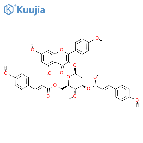 Kaempferol 3-O-(3",6"-di-O-E-p-coumaroyl)-β-D-glucopyranoside structure