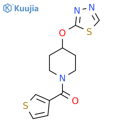 4-(1,3,4-thiadiazol-2-yloxy)-1-(thiophene-3-carbonyl)piperidine structure