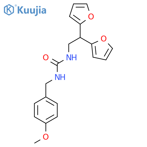 3-[2,2-bis(furan-2-yl)ethyl]-1-[(4-methoxyphenyl)methyl]urea structure