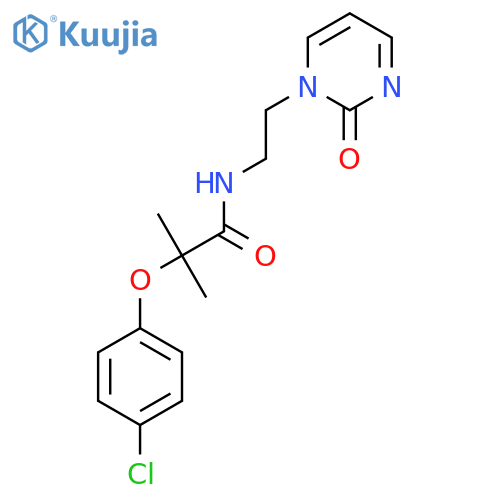 2-(4-chlorophenoxy)-2-methyl-N-[2-(2-oxo-1,2-dihydropyrimidin-1-yl)ethyl]propanamide structure