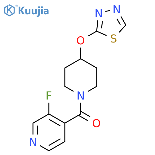 3-fluoro-4-4-(1,3,4-thiadiazol-2-yloxy)piperidine-1-carbonylpyridine structure