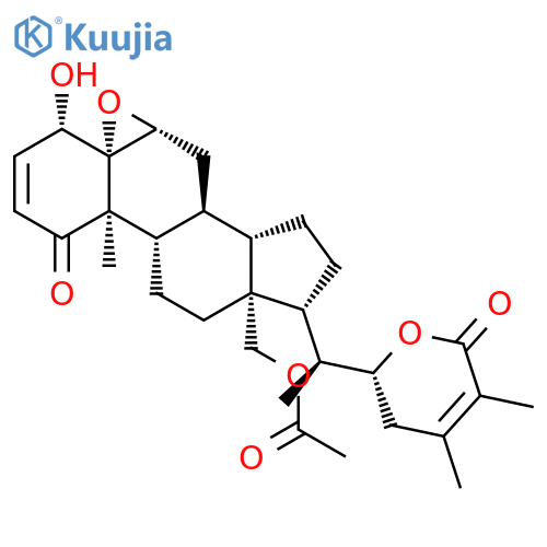 Ergosta-2,24-dien-26-oicacid, 18-(acetyloxy)-5,6-epoxy-4,22-dihydroxy-1-oxo-, d-lactone, (4b,5b,6b,22R)- structure