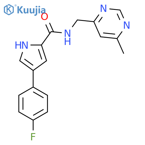 4-(4-fluorophenyl)-N-[(6-methylpyrimidin-4-yl)methyl]-1H-pyrrole-2-carboxamide structure