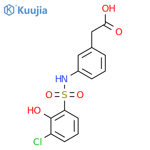2-3-(3-chloro-2-hydroxybenzenesulfonamido)phenylacetic acid structure