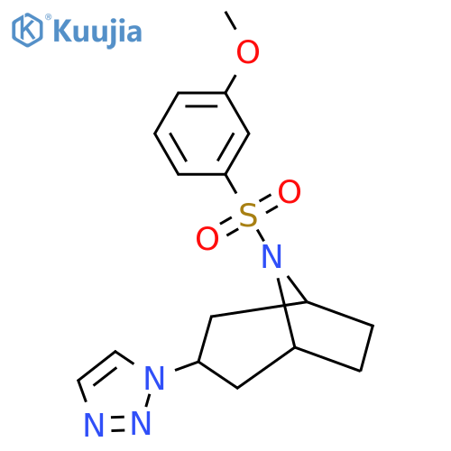 8-(3-methoxybenzenesulfonyl)-3-(1H-1,2,3-triazol-1-yl)-8-azabicyclo[3.2.1]octane structure