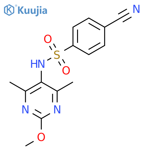 4-cyano-N-(2-methoxy-4,6-dimethylpyrimidin-5-yl)benzene-1-sulfonamide structure