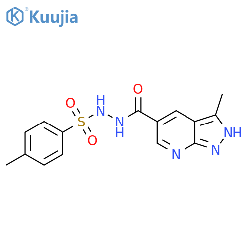 3-methyl-N'-(4-methylbenzenesulfonyl)-1H-pyrazolo3,4-bpyridine-5-carbohydrazide structure