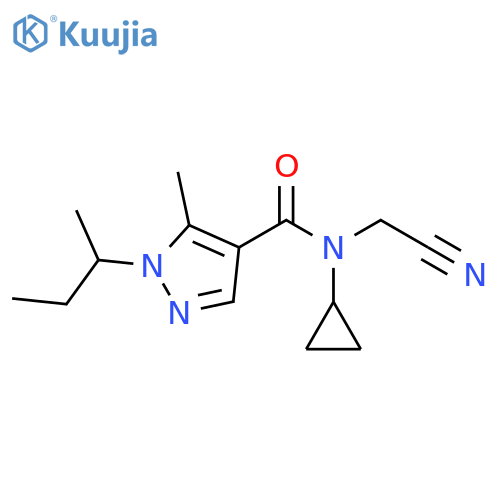 N-(Cyanomethyl)-N-cyclopropyl-5-methyl-1-(1-methylpropyl)-1H-pyrazole-4-carboxamide structure