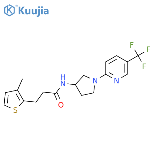 3-(3-methylthiophen-2-yl)-N-{1-5-(trifluoromethyl)pyridin-2-ylpyrrolidin-3-yl}propanamide structure