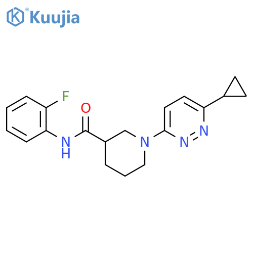 1-(6-cyclopropylpyridazin-3-yl)-N-(2-fluorophenyl)piperidine-3-carboxamide structure