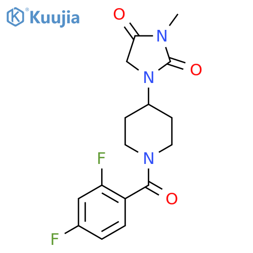 1-[1-(2,4-difluorobenzoyl)piperidin-4-yl]-3-methylimidazolidine-2,4-dione structure