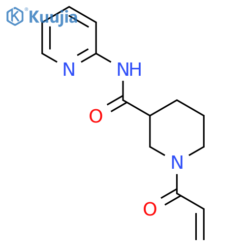 1-Prop-2-enoyl-N-pyridin-2-ylpiperidine-3-carboxamide structure