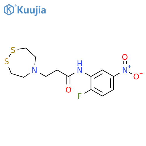 N-(2-Fluoro-5-nitrophenyl)tetrahydro-5H-1,2,5-dithiazepine-5-propanamide structure