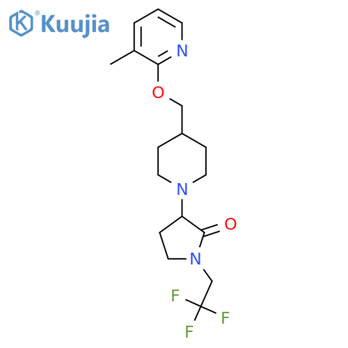3-(4-{[(3-Methylpyridin-2-yl)oxy]methyl}piperidin-1-yl)-1-(2,2,2-trifluoroethyl)pyrrolidin-2-one structure